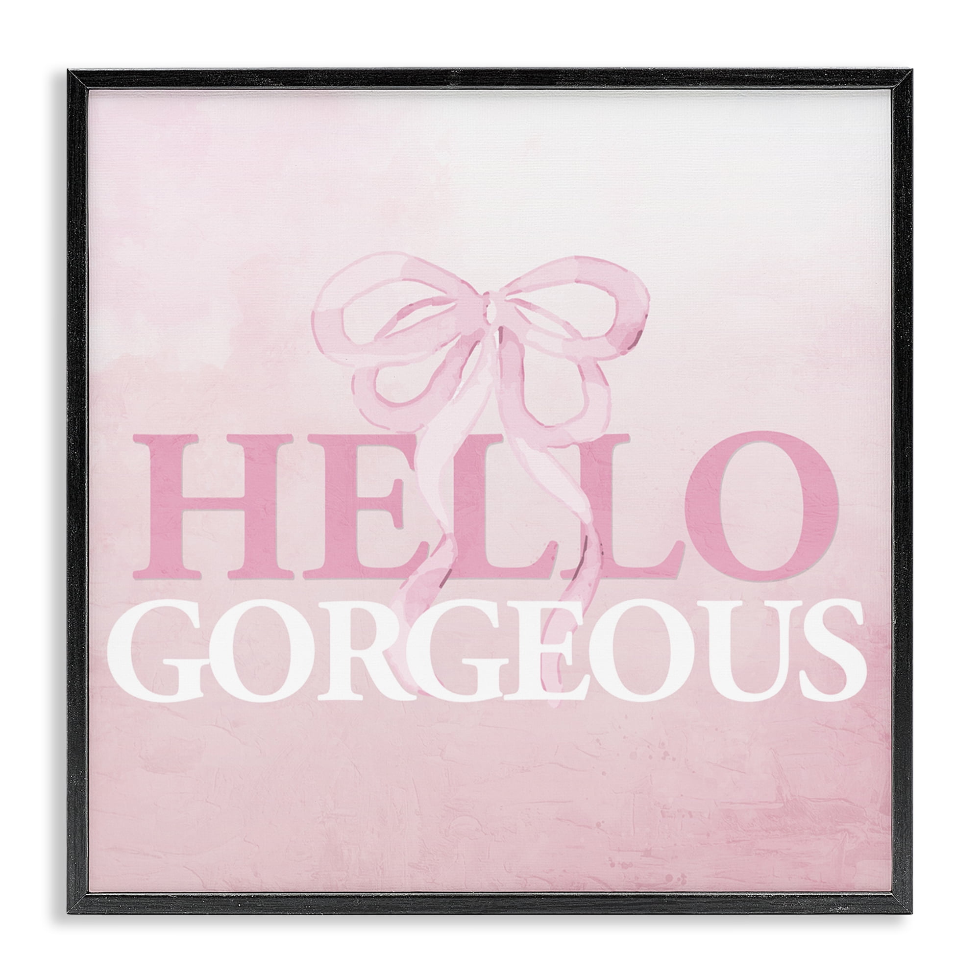Feminine Hello Gorgeous Black Framed Giclee Art, design by Kim Allen
