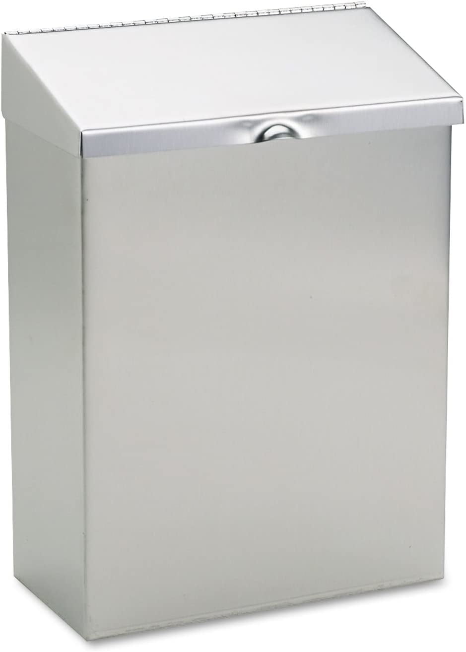 Feminine Hygiene Waste Receptacle, 11.6" x 8.3" x 4.5", Stainless Steel