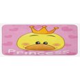 thumbnail image 1 of Feminine Kitchen Mat, Cartoon Duck with Tiara and Hearts in the Background Fun Art, Plush Decorative Kitchen Mat with Non Slip Backing, 47" X 19", Yellow and Pink, by Ambesonne, 1 of 1