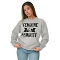 thumbnail image 1 of Feminine Not Feminist Conservative Women Crewneck Sweatshirt Brisco Brands L, 1 of 6