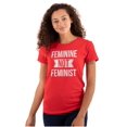 thumbnail image 1 of Feminine Not Feminist Conservative Womens Slim Fit Graphic Tee Brisco Brands S, 1 of 5