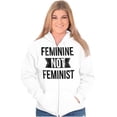 thumbnail image 1 of Feminine Not Feminist Conservative Zip Hoodie Sweatshirt Women Brisco Brands S, 1 of 6