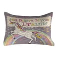 thumbnail image 1 of Feminine Quilted Pillowcover, Unicorn Believe in Your Dreams Words Illustration, Standard King Size Accent Pillow Cover for Bedroom, 36" x 20", Beige and Lilac, by Ambesonne, 1 of 2