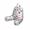 thumbnail image 1 of Feminine Reading Pillow Cover, Pattern with Funny Doodle Elements Bowtie Ladybird Diamond and Kitty, Unstuffed Printed Bed Rest Case from Soft Fabric, Small, Fuchsia and Blue, by Ambesonne, 1 of 4