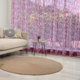 thumbnail image 1 of Feminine Tulle Curtains with Rod Pocket, Cutie Lettering with Crown Pattern and Flower Silhouette Art Illustration, Sheer Drape for Wedding Party 2 Panels, 7 Sizes, Fuchsia, by Ambesonne, 1 of 3