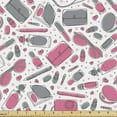 thumbnail image 1 of Ambesonne Feminine Fabric by the Yard Upholstery, Lipstick Purse Powder Dots, 5 Yards, Purpleblue Pink, 1 of 4