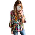 thumbnail image 1 of Feminine V Neck Blouse with Ruffles and Fringe - Perfect for Daily Spring Wear | [ZhiHiMeRi] | (US 4-6)S, 1 of 12