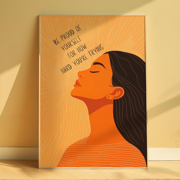 Feminine Wall Art Print Quote Poster Inspirational Quote Wall Decor For Apartment Abstract Poster Retro Art Orange Wall Decor Wall Art, Modern Wall Decor, 16x24 UNFRAMED