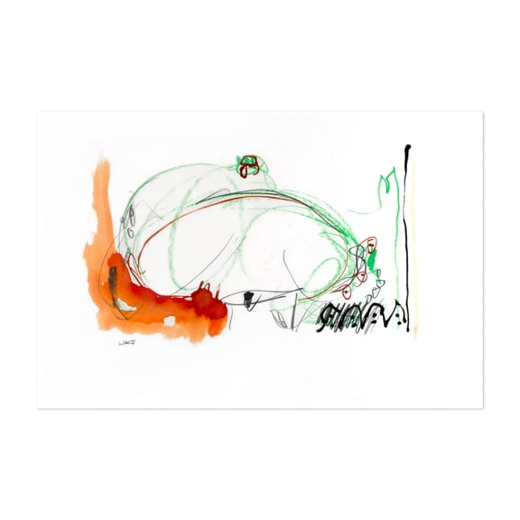 Feminine Wiles Series Two #3 - Mixed Media Abstract Modern Art Surrealism Minimalist Line Art Psychedelic Whimsical Unframed Wall Art Print 32 x 48 inches