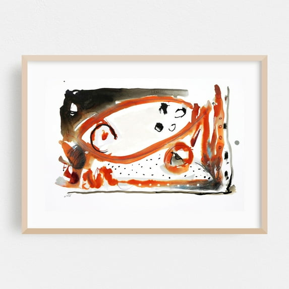 Feminine Wiles Series Two #4 - Mixed Media Abstract Modern Art Geometric Minimalist Psychedelic Surrealism Oak Framed Wall Art Print 20 x 30 inches