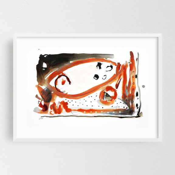 Feminine Wiles Series Two #4 - Mixed Media Abstract Modern Art Geometric Minimalist Psychedelic Surrealism Watercolor White Framed Wall Art Print 5 x 7 inches