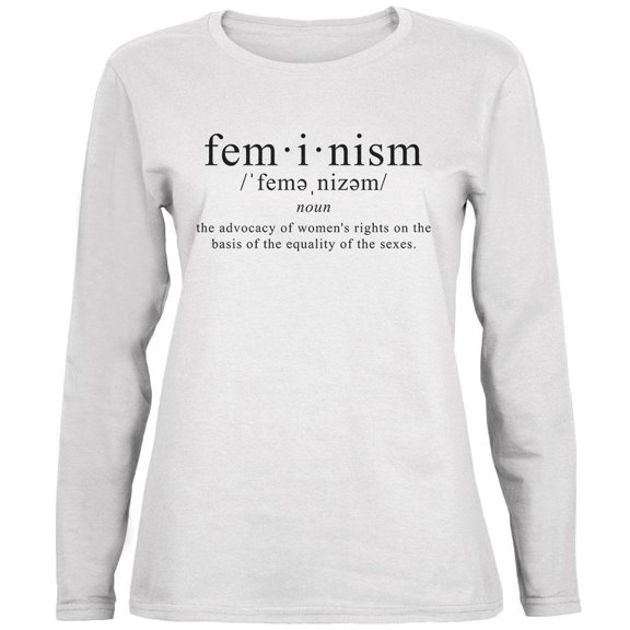 Feminism Definition Ladies' Relaxed Jersey Long-Sleeve Tee White LG
