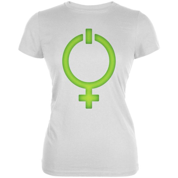 Feminism Girl Power Symbol Juniors Soft T Shirt White LG