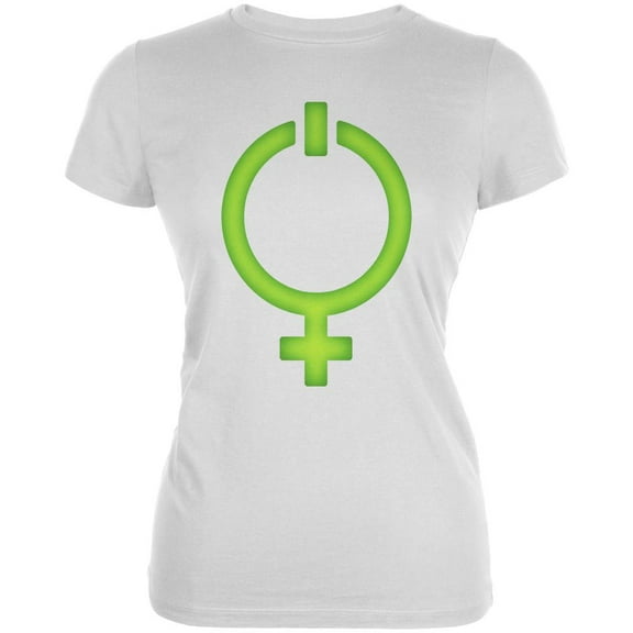 Feminism Girl Power Symbol Juniors Soft T Shirt White SM
