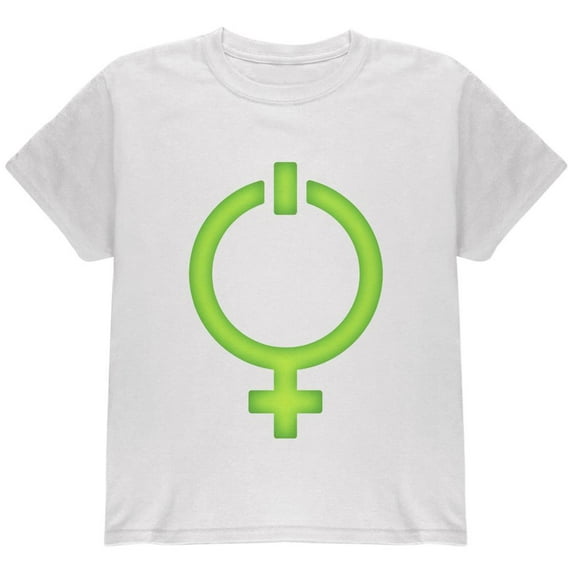 Feminism Girl Power Symbol Youth T Shirt White YLG