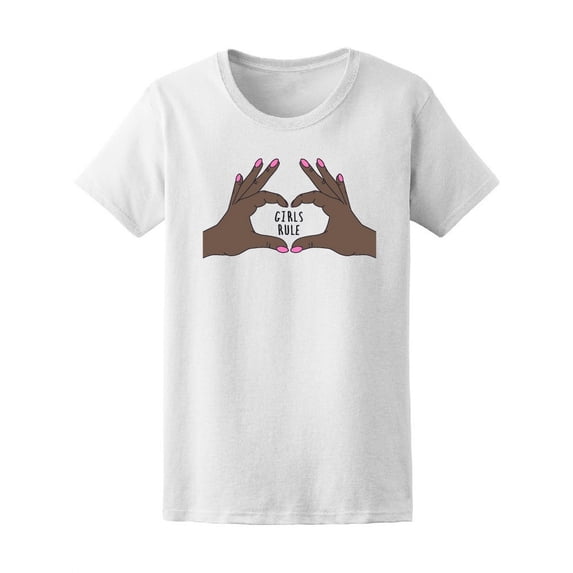 Feminism Hands Girls Rule T-Shirt Women -Image by Shutterstock, Female Large