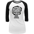 thumbnail image 1 of Feminism Includes Every Woman Juniors 3/4 Raglan T Shirt White-Black LG, 1 of 1