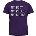 thumbnail image 1 of Feminism My Body My Rules My Choice Mens T Shirt Purple MD, 1 of 1