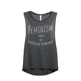 thumbnail image 1 of Feminism Popular Demand Women's Sleeveless Muscle Tank Top Charcoal 2X-Large, 1 of 4