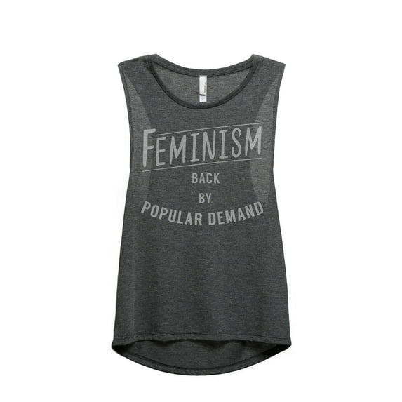 Feminism Popular Demand Women's Sleeveless Muscle Tank Top Charcoal 2X-Large