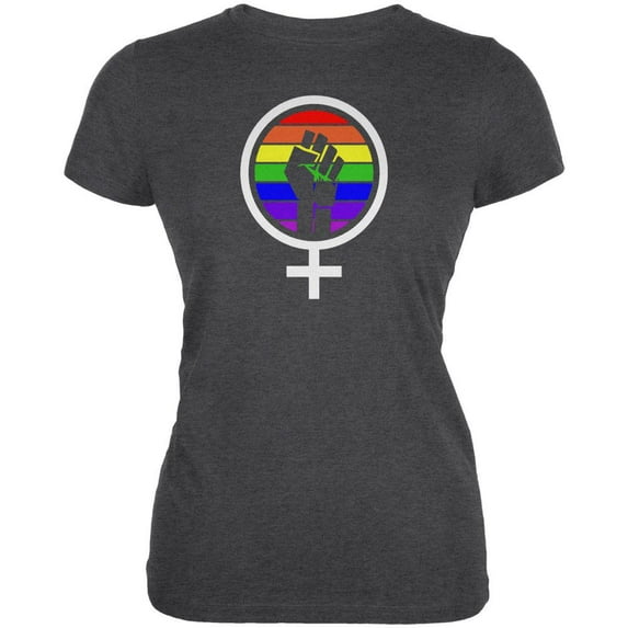 Feminism Raised First 70's Retro Sun Gay Flag Juniors Soft T Shirt Deep Heather 2XL