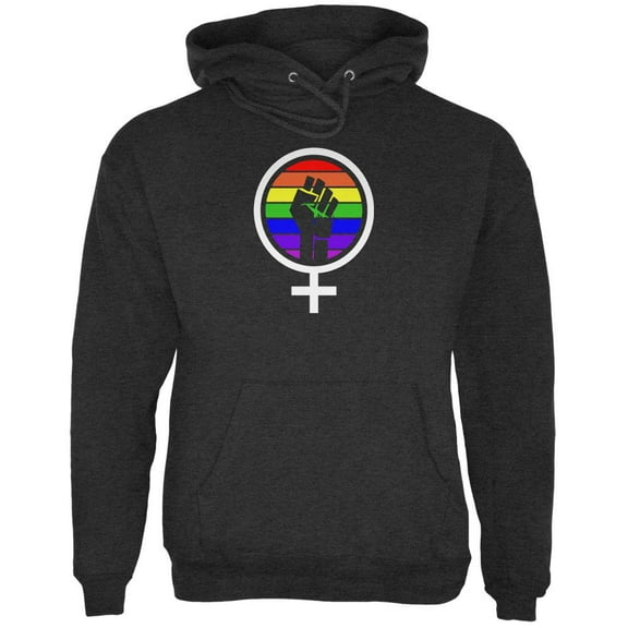 Feminism Raised First 70's Retro Sun Gay Flag Mens Hoodie Deep Heather 2XL