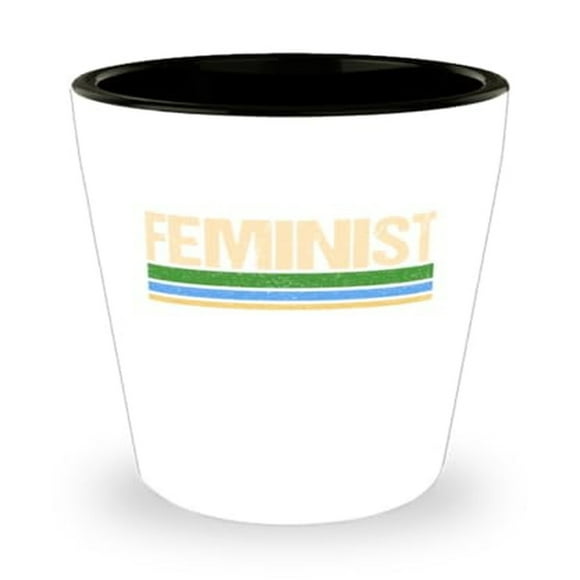Empowering Feminist Shot Glass, Women's Rights Advocacy Design, Unique Gift for Strong Women, Mini Glassware, 1.5oz White Cup Celebration