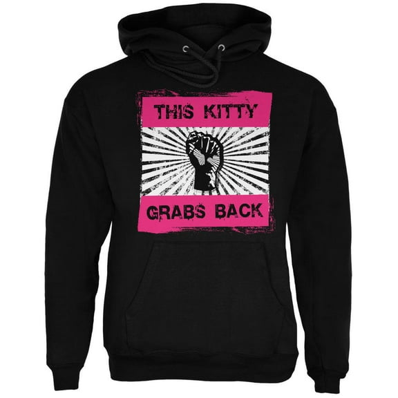 Feminist Activist This Kitty Grabs Back Mens Hoodie Black MD