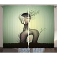 thumbnail image 1 of Ambesonne Feminist Curtains 2 Panel Set, Surrealist Woman Shape, 108" x 96", Multicolor, 1 of 3