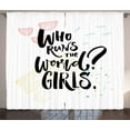thumbnail image 1 of Ambesonne Feminist Curtains 2 Panel Set, Inspirational Phrase, 108" x 63", Multicolor, 1 of 3