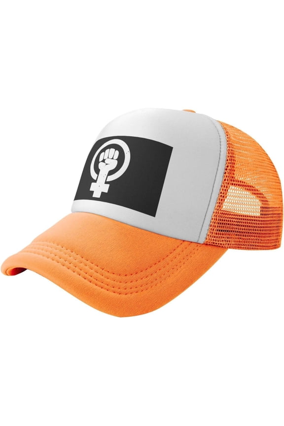 Feminist Fist Trucker Hat - Mesh Baseball Snapback Cap for Men Or Women Outdoors Black