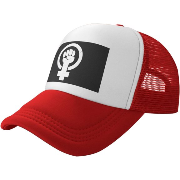 Feminist Fist Trucker Hat - Mesh Baseball Snapback Cap for Men Or Women Outdoors Black