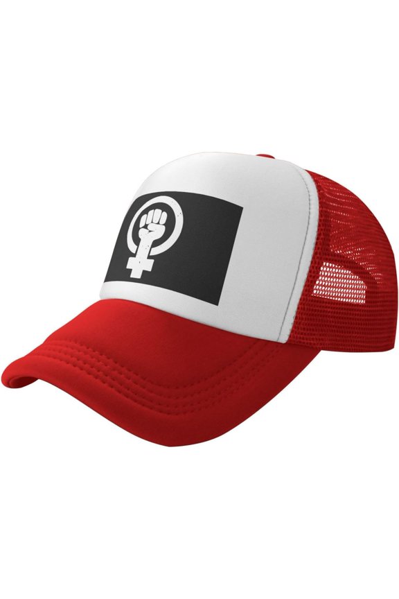 Feminist Fist Trucker Hat - Mesh Baseball Snapback Cap for Men Or Women Outdoors Black