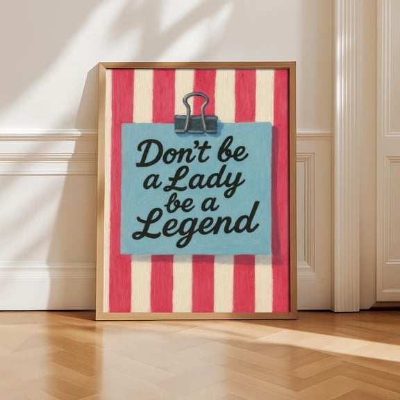 Feminist Quote Print Bold Typography, Pink & Blue Wall Art Poster Decor, Unframed Poster Size 8x12 F03.1.22l1303