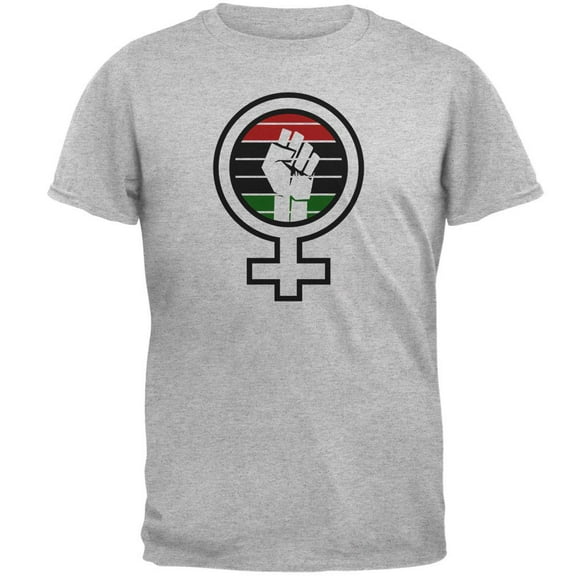 Feminist Raised First 70's Retro Sun Afro-American Flag Mens T Shirt Heather 5X-LG