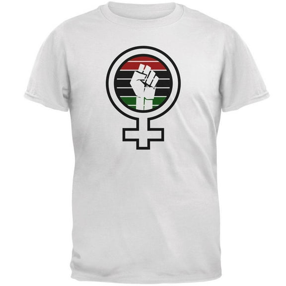 Feminist Raised First 70's Retro Sun Afro-American Flag Mens T Shirt White LG