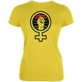 thumbnail image 1 of Feminist Raised First 70's Retro Sun Afro-American flag Juniors Soft T Shirt Bright Yellow SM, 1 of 1