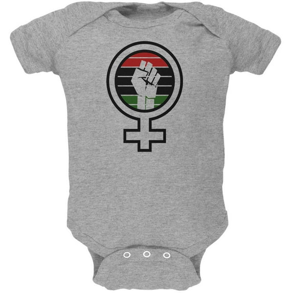 Feminist Raised First 70's Retro Sun Afro-American flag Soft Baby One Piece Heather 18-24 M