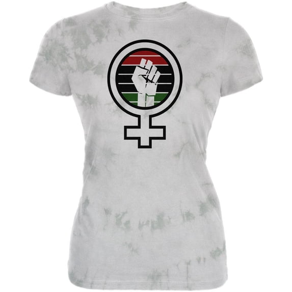 Feminist Raised First Afro-American flag Juniors Soft Blend T Shirt Soft Green Triblend LG