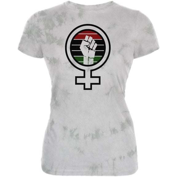 Feminist Raised First Afro-American flag Juniors Soft Blend T Shirt Soft Green Triblend LG