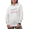 thumbnail image 1 of Feminist, Retro Groovy Wavy Text Art Merch Gift, White Hooded Sweatshirt or Hoodie, Small, 1 of 5