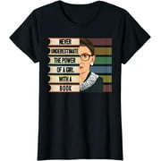 Feminist Ruth Bader Ginsburg RBG Quote Girl With Book Women T-Shirt