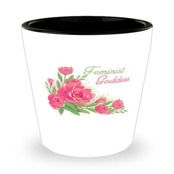 Feminist Shot Glass - Cute 1.5oz Mini Glassware Gift for Women - Feminism Theme