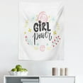 thumbnail image 1 of Feminist Tapestry, Typography Girl Power Phrase and Hand-Drawn Style Floral Wreath Print, Fabric Wall Hanging Decor for Bedroom Living Room Dorm, 5 Sizes, Multicolor, by Ambesonne, 1 of 1