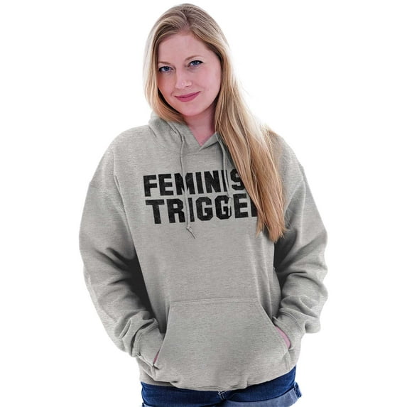 Feminist Trigger Equality Movement Women Plus Size Graphic Pullover Hoodie Brisco Brands 4X