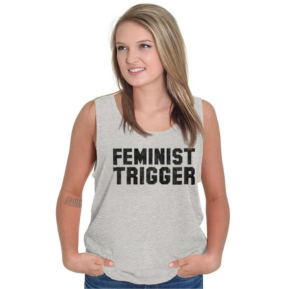 Feminist Trigger Equality Movement Womens Plus Size Graphic Tank Top Brisco Brands 3X