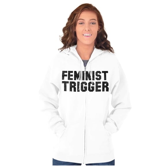 Feminist Trigger Equality Movement Zip Hoodie Sweatshirt Women Brisco Brands S