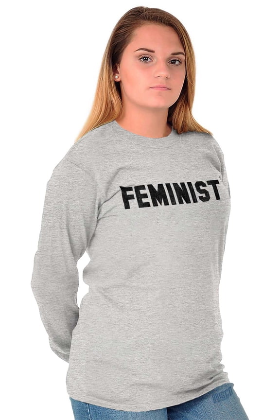 Feminist Woman Political Equality Women Plus Size Long Sleeve Graphic Tee Brisco Brands 3X