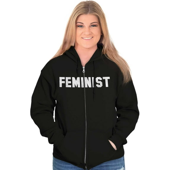 Feminist Woman Political Equality Womens Plus Size Graphic Zipper Hoodie Brisco Brands 4X