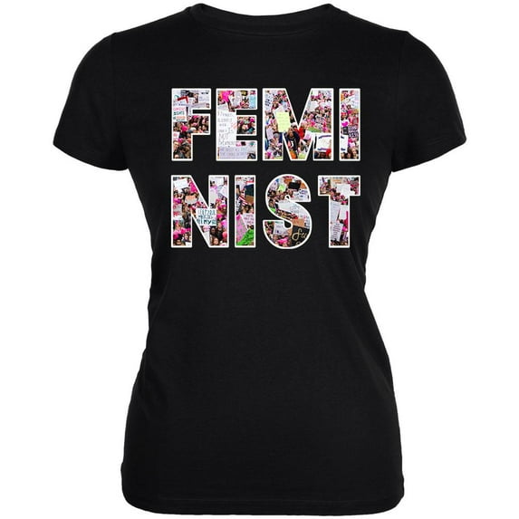 Feminist Women's March Juniors Soft T Shirt Black 2XL